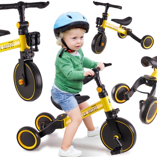 ROWEREK BIEGOWY trójkołowy 3w1 Trike Fix Mini z pedałami żółty | spacerówka | rower ikonka