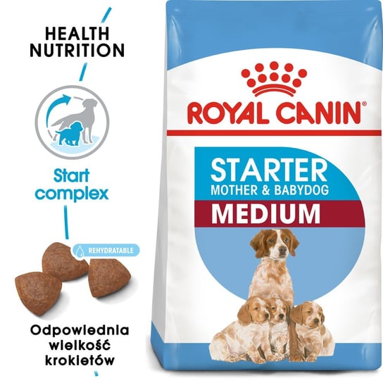 ROYAL CANIN Medium Starter Mother&Babydog 4kg karma sucha dla dla suk w ciąży, w okresie laktacji i szczeniąt, od 4 do 8 tygodnia życia, ras średnich Royal Canin