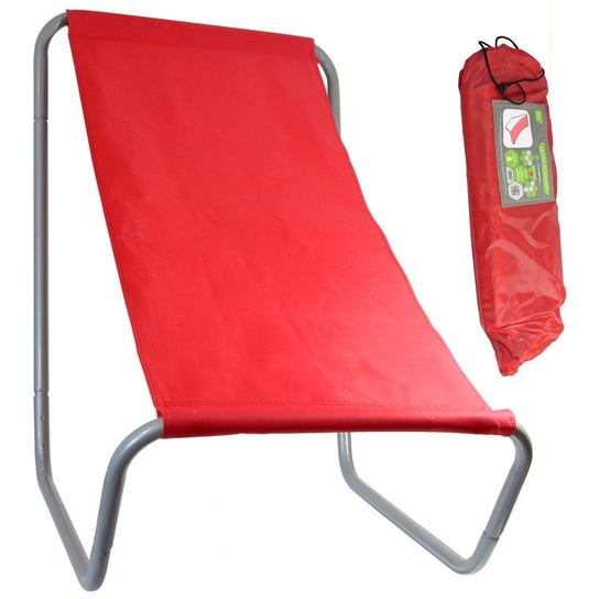 Royokamp, Leżak ogrodowo-plażowy składany + torba, czerwony Royokamp
