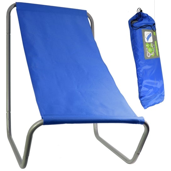 Royokamp, Leżak ogrodowo-plażowy składany + torba, niebieski Royokamp