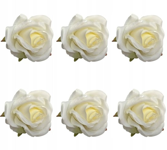 Róża Biała Sztuczna Wyrobowa Na Wiązankę Bukiet 6X DOMOSFERA
