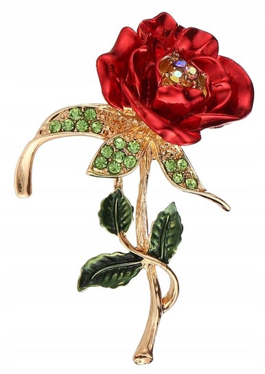 Róża broszka z cyrkoniami Pinets