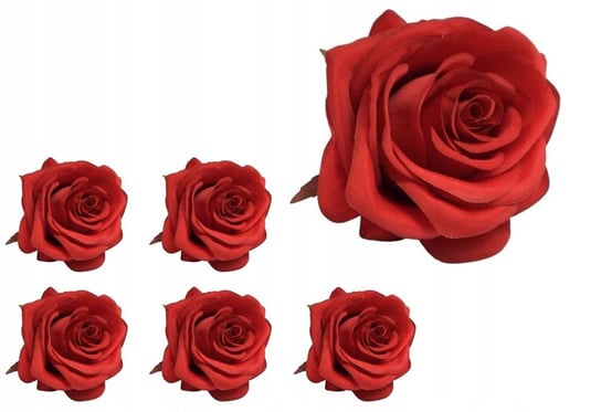 róża czerwona na kompozycje wiązanki sztuczne 6 szt wyrobowa bukiet stroik DOMOSFERA