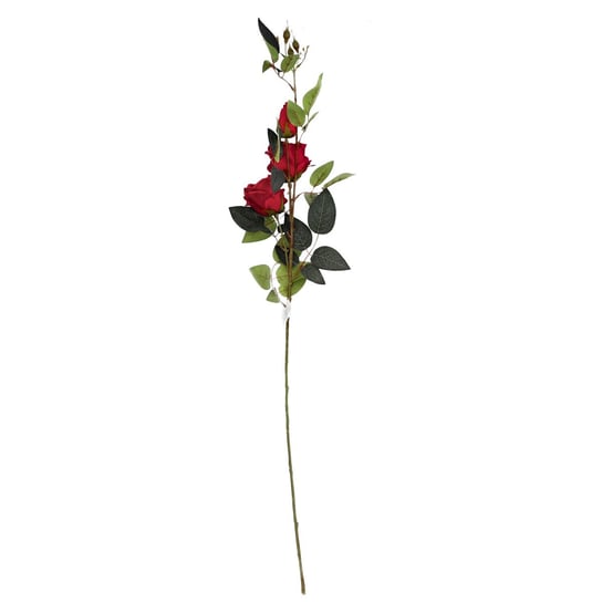 Róża czerwona sztuczna gałązka trzy główki 90cm ABC