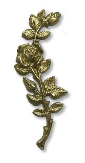 Róża gałązka mosiądz wys. 21 cm odlew mosiężny w naturalnym kolorze ARTVIC