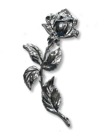 Róża mała zgięta w prawo wys. 24 cm odlew mosiężny chromowany ARTVIC