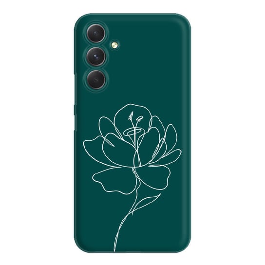 Róża minimal 2 W - Galaxy A15 4G Etui matowe butelkowa zieleń [TIF 28E] PieceofCase
