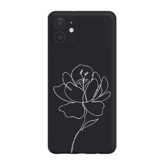Róża Minimal 2 W - Iphone 12 Mini Etui Matowe Czarne [Tif 28E] PieceofCase