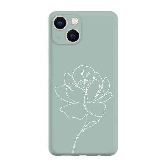 Róża minimal 2 W - iPhone 15 Etui matowe szałwia [TIF 28E] PieceofCase