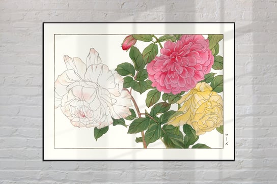 Róża Plakat Japonia Grafika Vintage 21X30 Cm (A4) / Dodoprint Dodoprint