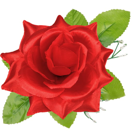 Róża Satynowa Z Listkami Główka Wyrobowa Czerwona Siima
