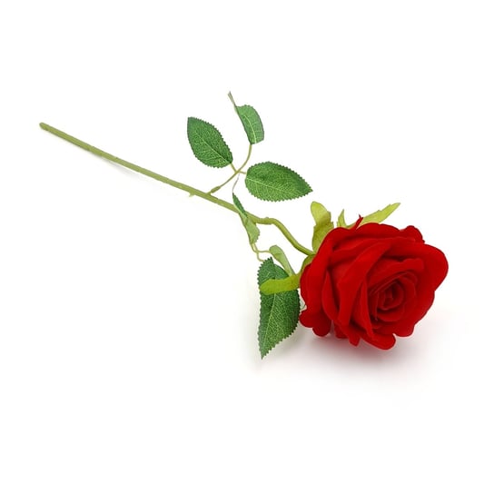 Róża Sztuczna Czerwona Welurowa Gałązka 52 Cm Inna marka