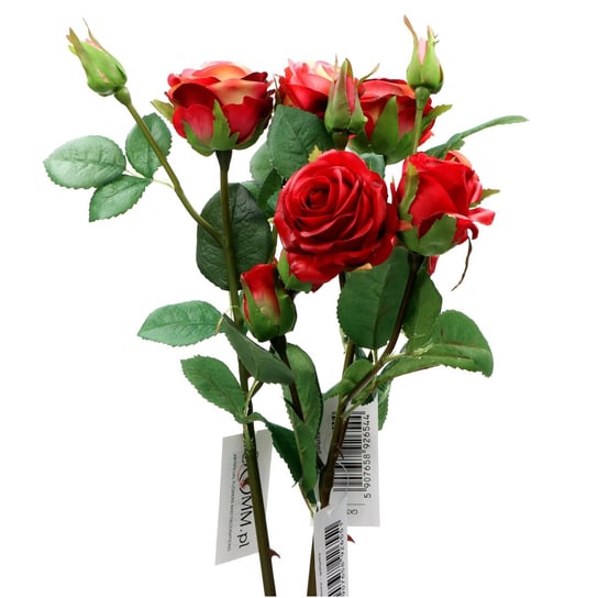 Róża sztuczna gałązka czerwona różowa ombre 60cm ABC