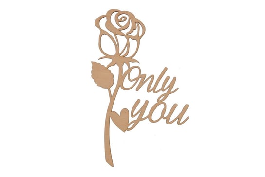 Róża z napisem "Only you" skrzynkizdrewna