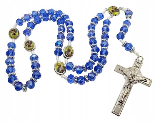 Różaniec Kryształowy Niebieski Matka Boska Częstochowska R2413NCZ ART-SACRUM