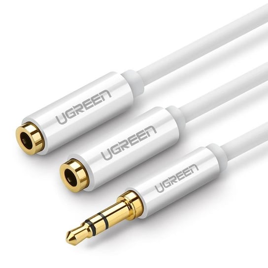 Rozdzielacz audio AUX kabel jack 3,5 mm UGREEN AV123, 25cm (biały) uGreen