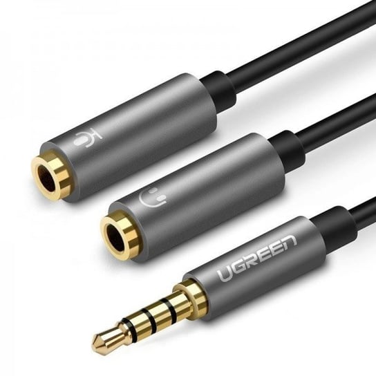 Rozdzielacz audio AUX UGREEN kabel mini jack 3,5 mm (męski) do słuchawki + mikrofon (żeńskie), 20cm uGreen