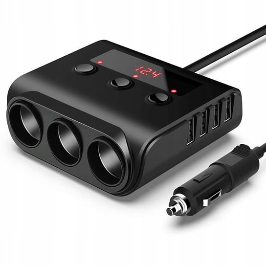 ROZDZIELACZ GNIAZDA ZAPALNICZKI 100W 3A 12V / 24V 4x USB Inna marka