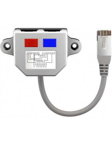 Rozdzielacz kablowy (rozgałęźnik sieciowy), adapter Y CAT - Wersja kolorystyczna Goobay