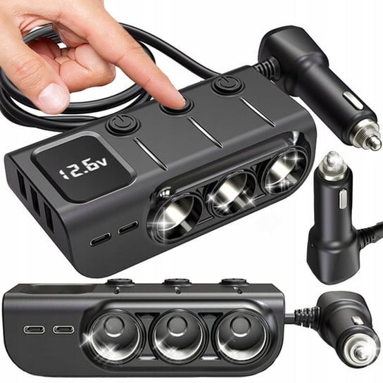 Rozdzielacz Samochodowy Gniazda Zapalniczki Ładowarka 5XUSB USB-C 120W Inna marka