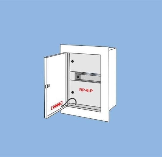 Rozdzielnica podtynkowa RP-6P, miejsce na 6 zabezpieczeń typu s. IP 30 KARWASZ