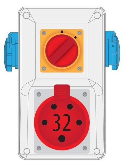 Rozdzielnica R-BOX KOMPAKT 32A/5P 2x230V wył. 0/1 - B.325/2/01 PAWBOL