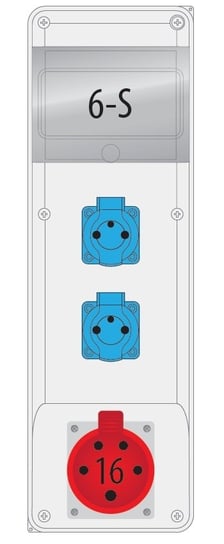 Rozdzielnica R-BOX SLIM 1x16A/5P 2x230V 6S - B.SLIM-6S-3 PAWBOL