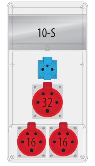 Rozdzielnica R-BOX SLIM 2x16A/5P 1x32A/5P 1x230V 10S - B.SLIM-10S-4BR PAWBOL