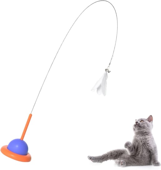 Różdżka kolorowa zabawka dla kota ze wstążeczkami JDS