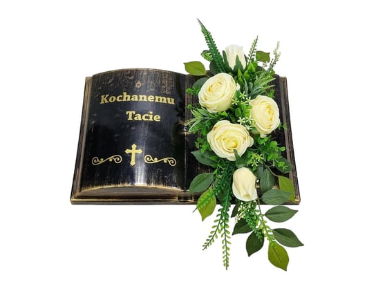 Róże Krem Książka Kochanemu Tacie (2050.4) Księga Stroik Na Grób cmentarz Marko604