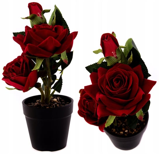 Róże W Doniczce Sztuczny Kwiatek Różne Kolory Midex