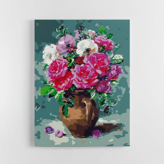 Róże w kamionkowym dzbanku - Anne Cotterill - Malowanie po numerach 30x40 cm ArtOnly