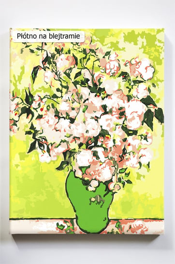 Róże w wazonie, kwiaty, Vincent van Gogh, malowanie po numerach, blejtram Akrylowo