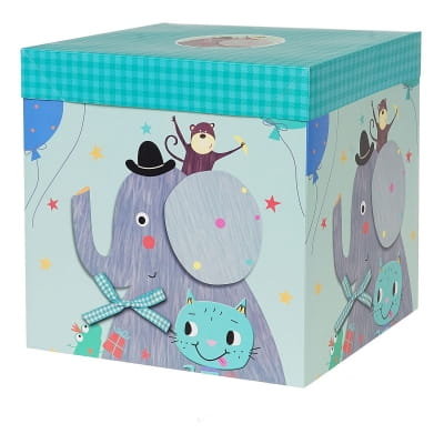 Rozette, pudełko na prezent słoń, niebieskie, 25 cm Rozette