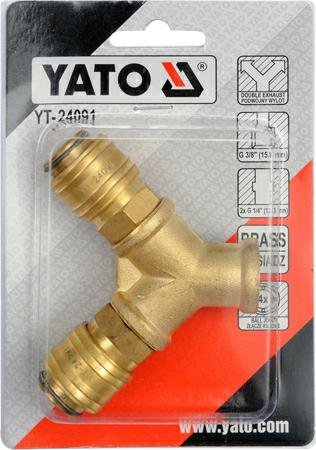 Rozgałęźnik mosiężny ze złączkami YATO, gwint wewnętrzny G3/8" Yato