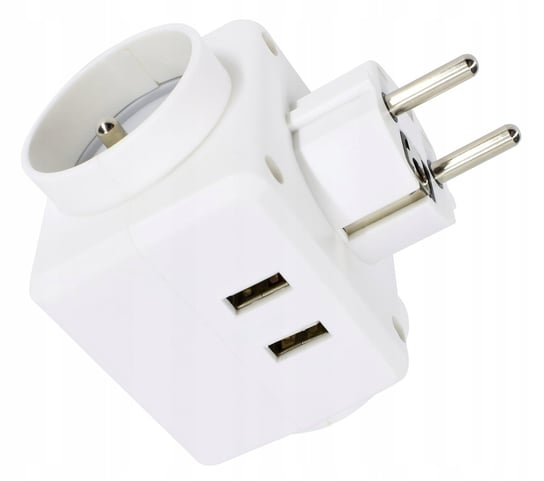 Rozgałęźnik złodziejka 3 gniazda 16A + 2xUSB max 2.4A BEMKO BEMKO