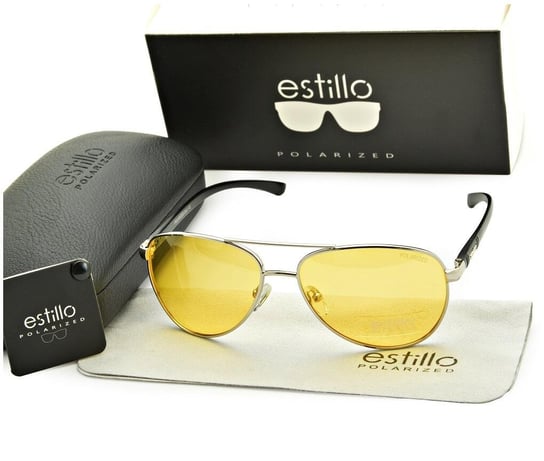 Rozjaśniające okulary pilotki do jazdy nocą polaryzacyjne EST-606Y-4 Estillo Inna marka