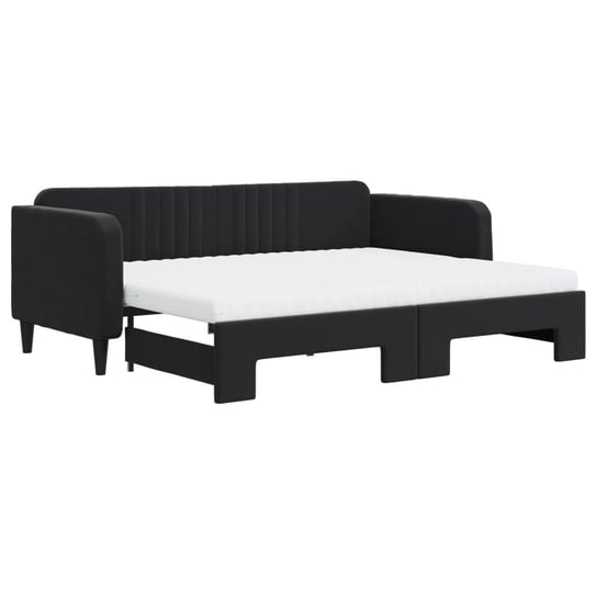 Rozkładana sofa 2-w-1, czarny aksamit, 223x100x75 Inna marka