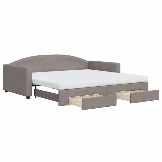 Rozkładana sofa 2-w-1 z szufladami, kolor: taupe, Zakito