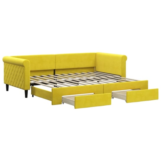 Rozkładana sofa 2-w-1 z szufladami - Żółta, 229x10 Inna marka