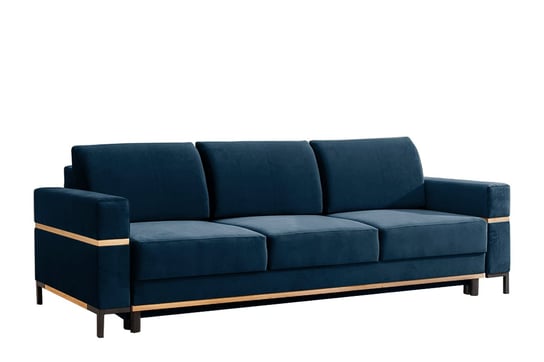 Rozkładana sofa 3 osobowa w stylu skandynawskim granatowa BOHUS Konsimo