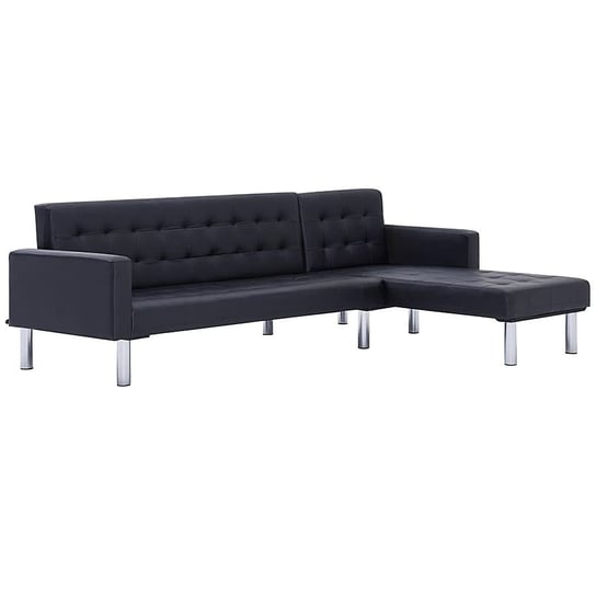 Rozkładana sofa ELIOR Lidia, czarna, 69x218x86 cm Elior