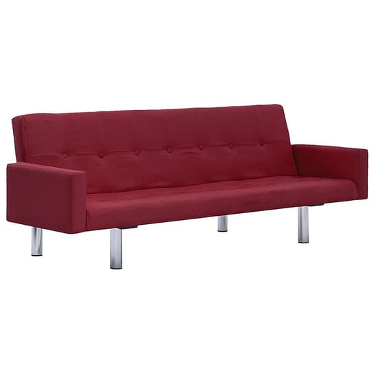 Rozkładana sofa z podłokietnikami ELIOR Nesma, czerwona, 66,5x77,5x184 cm Elior