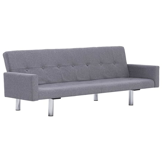 Rozkładana sofa z podłokietnikami ELIOR Nesma, jasnoszara, 66,5x77,5x184 cm Elior