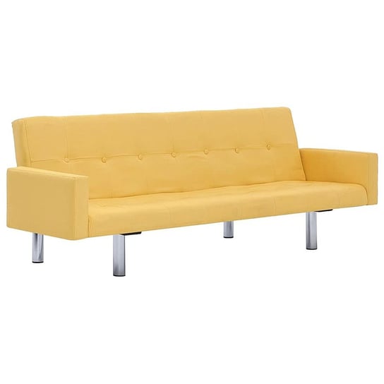 Rozkładana sofa z podłokietnikami ELIOR Nesma, żółta, 66,5x77,5x184 cm Elior