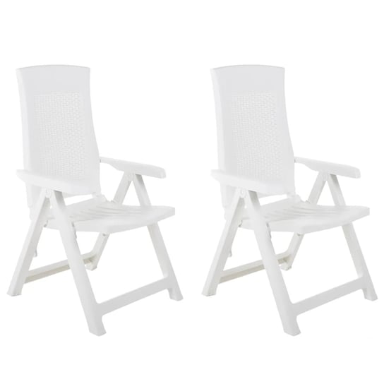 Rozkładane krzesła do ogrodu vidaXL, 2 szt., białe vidaXL