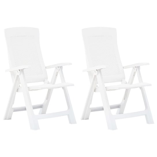 Rozkładane krzesła do ogrodu vidaXL, 2 szt., białe vidaXL