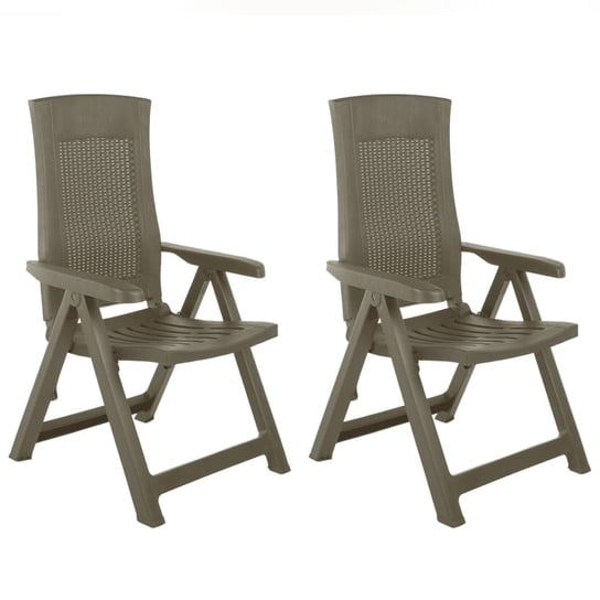 Rozkładane krzesła do ogrodu vidaXL, 2 szt., kolor mokka vidaXL