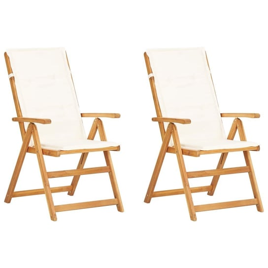 Rozkładane krzesła ogrodowe VIDAXL, kremowe, 2 szt. vidaXL