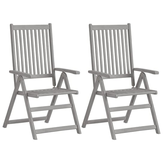 Rozkładane krzesła ogrodowe VIDAXL, szare, 2 szt. vidaXL